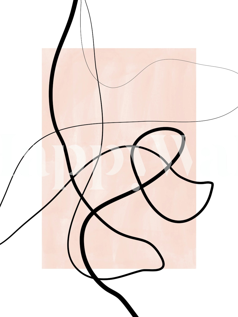 Abstract pink background with bold black lines wallpaper