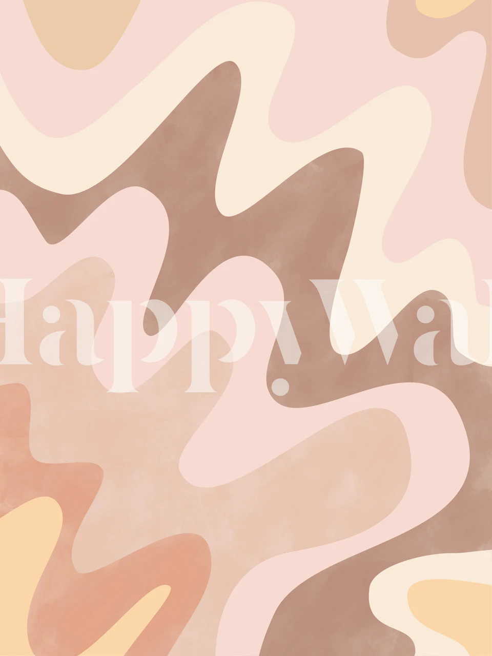 Soft pink, beige, and ochre abstract shapes wall mural