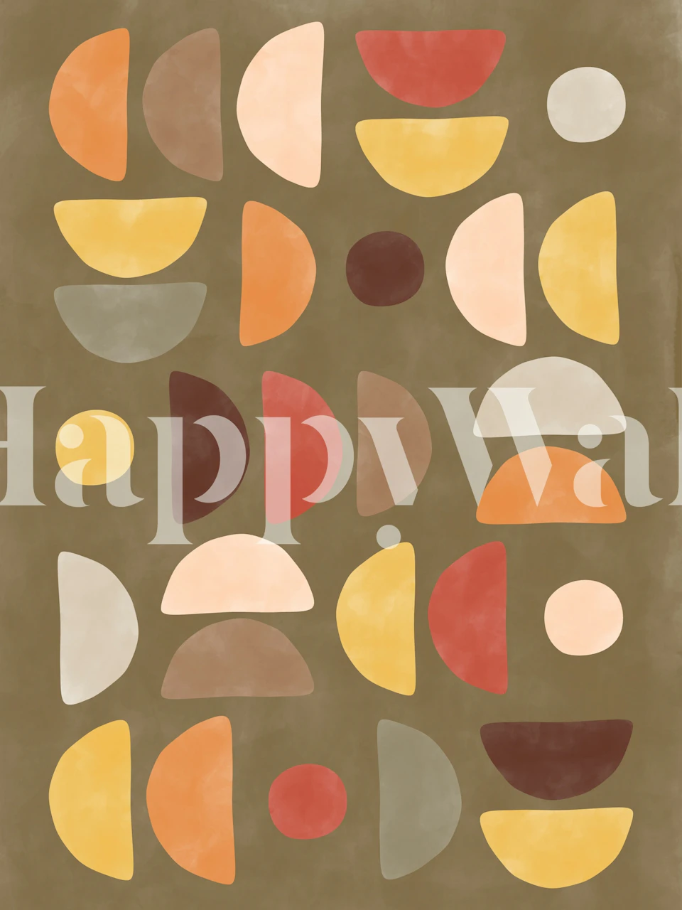 Colorful abstract geometric shapes in earth tones wallpaper