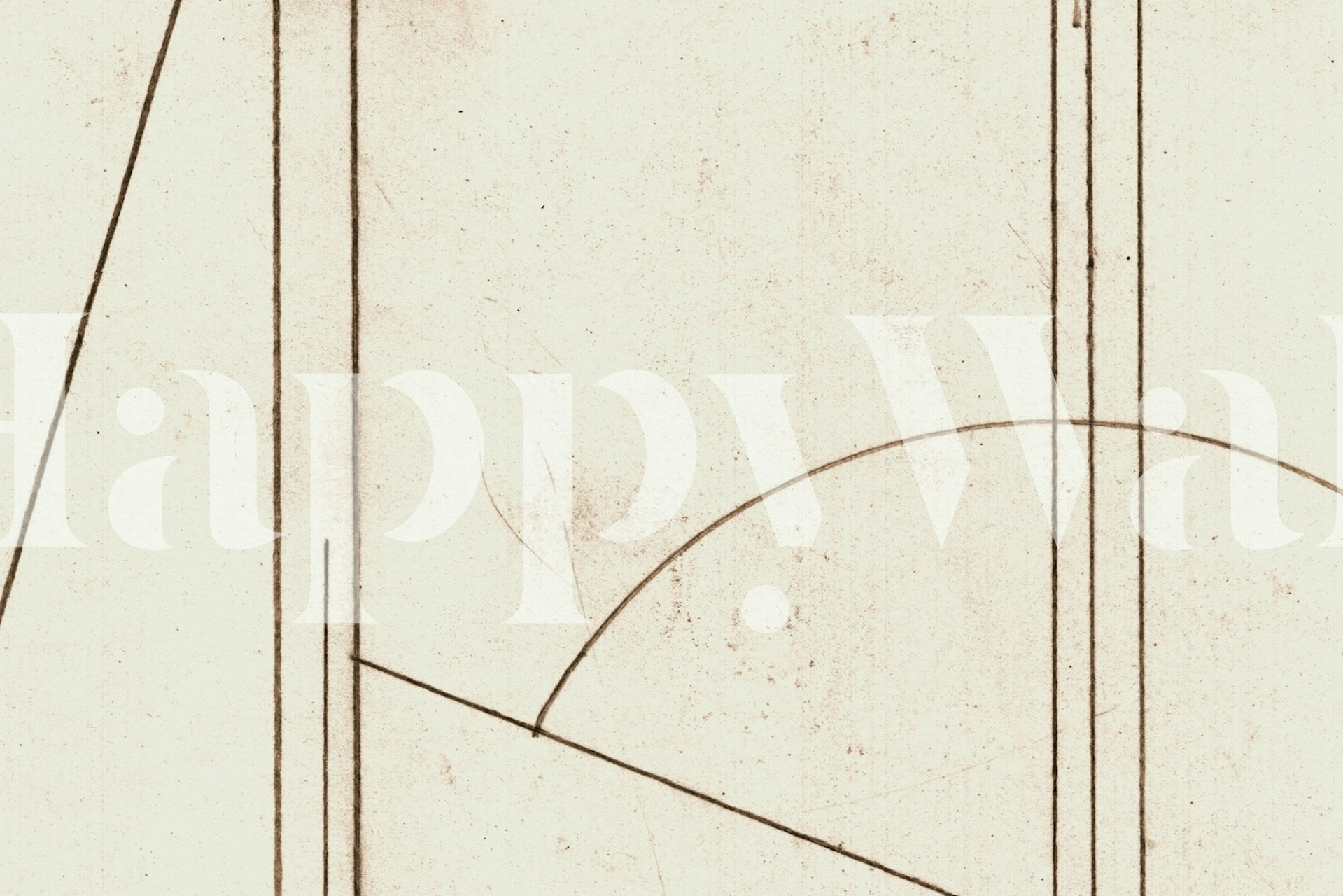 Minimalist geometric design with cream background and brown lines wallpaper