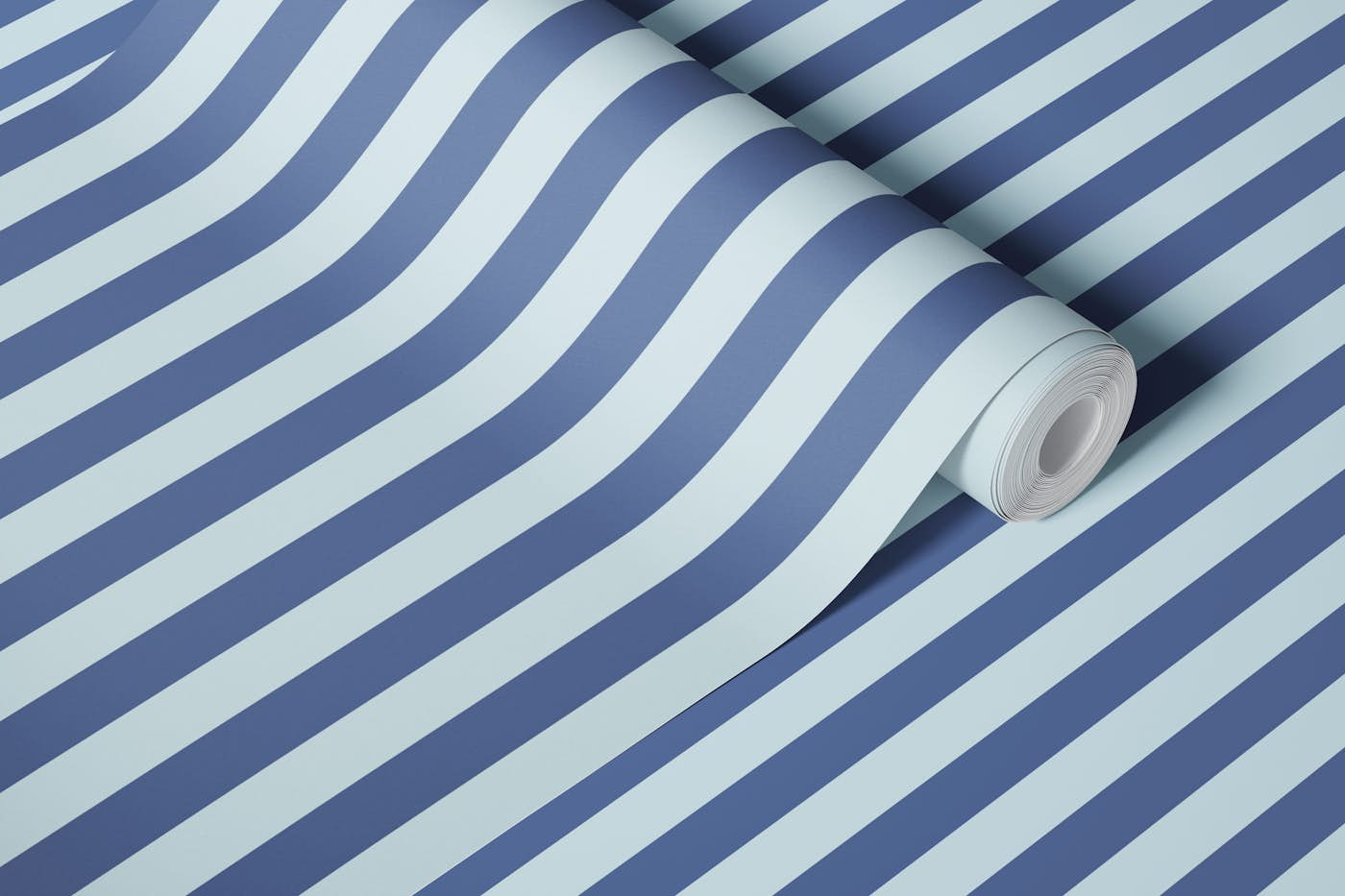 Blue Nova Stripes - Medium Light wallpaper roll