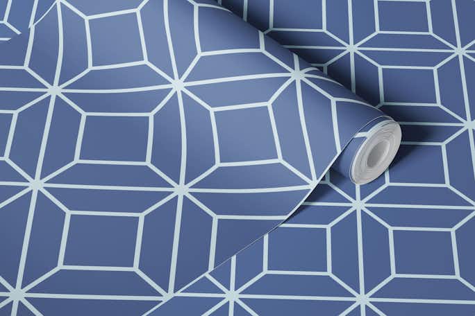 Victor Diamond Tiles - Blue Novawallpaper roll