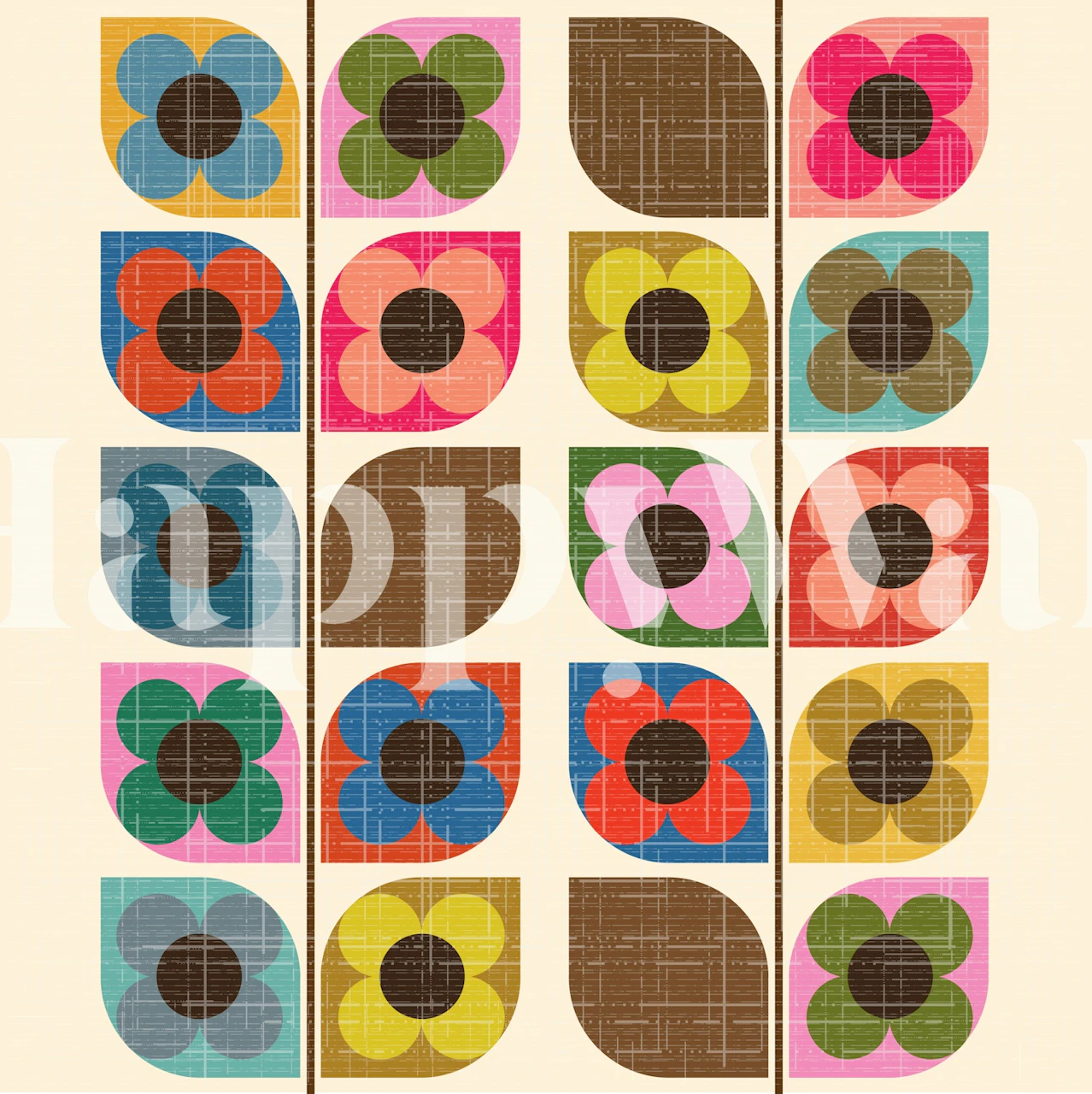 Carta da parati Textured Bloom Vine in una stanza