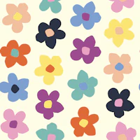 Bright colourful kids Daisy flowers behang