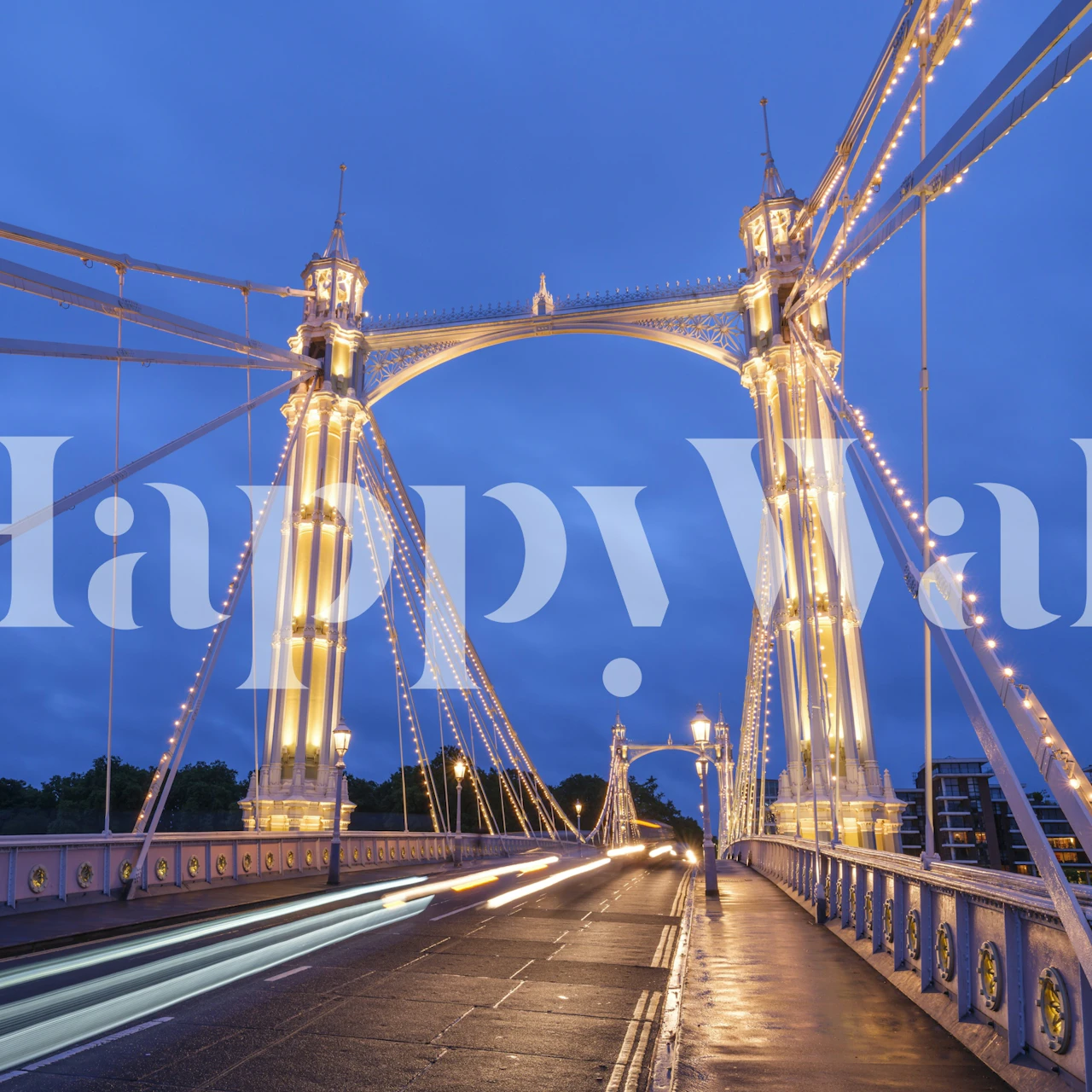 Papel de parede Albert Bridge at Night em um quarto