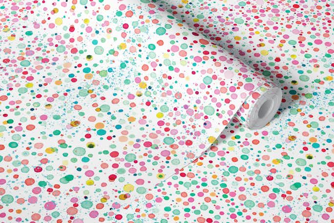 Pink and Green Sprinkles Confetti Bubbleswallpaper roll