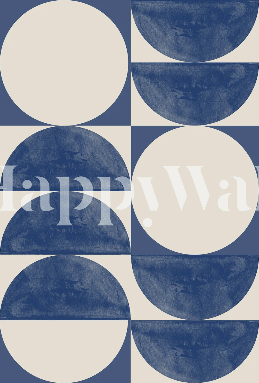 Papel pintado Retro Watercolor con patrones azules