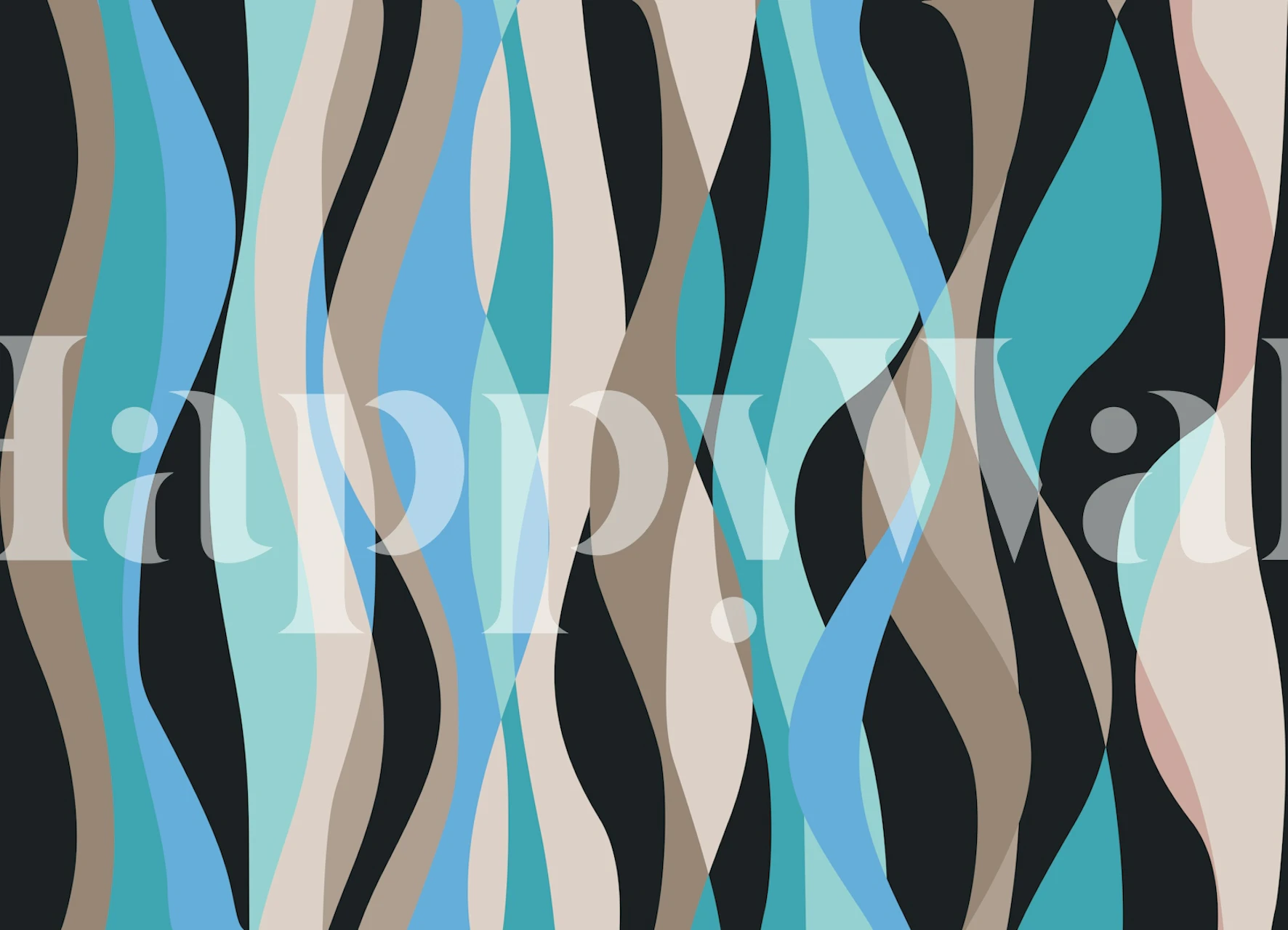 Colorful Waves 7 wallpaper in a room