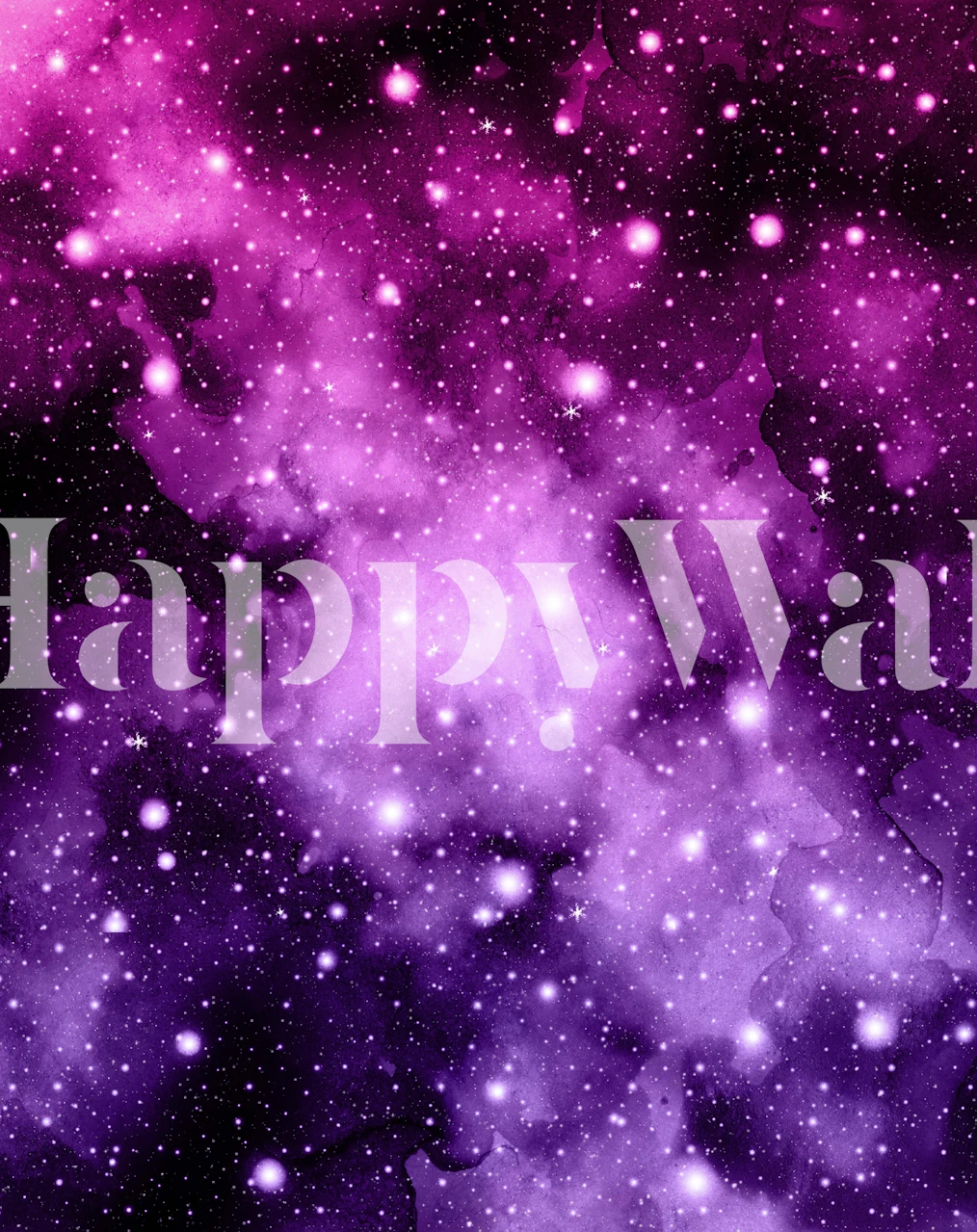 Purple Pink Galaxy Nebula wallpaper in a room