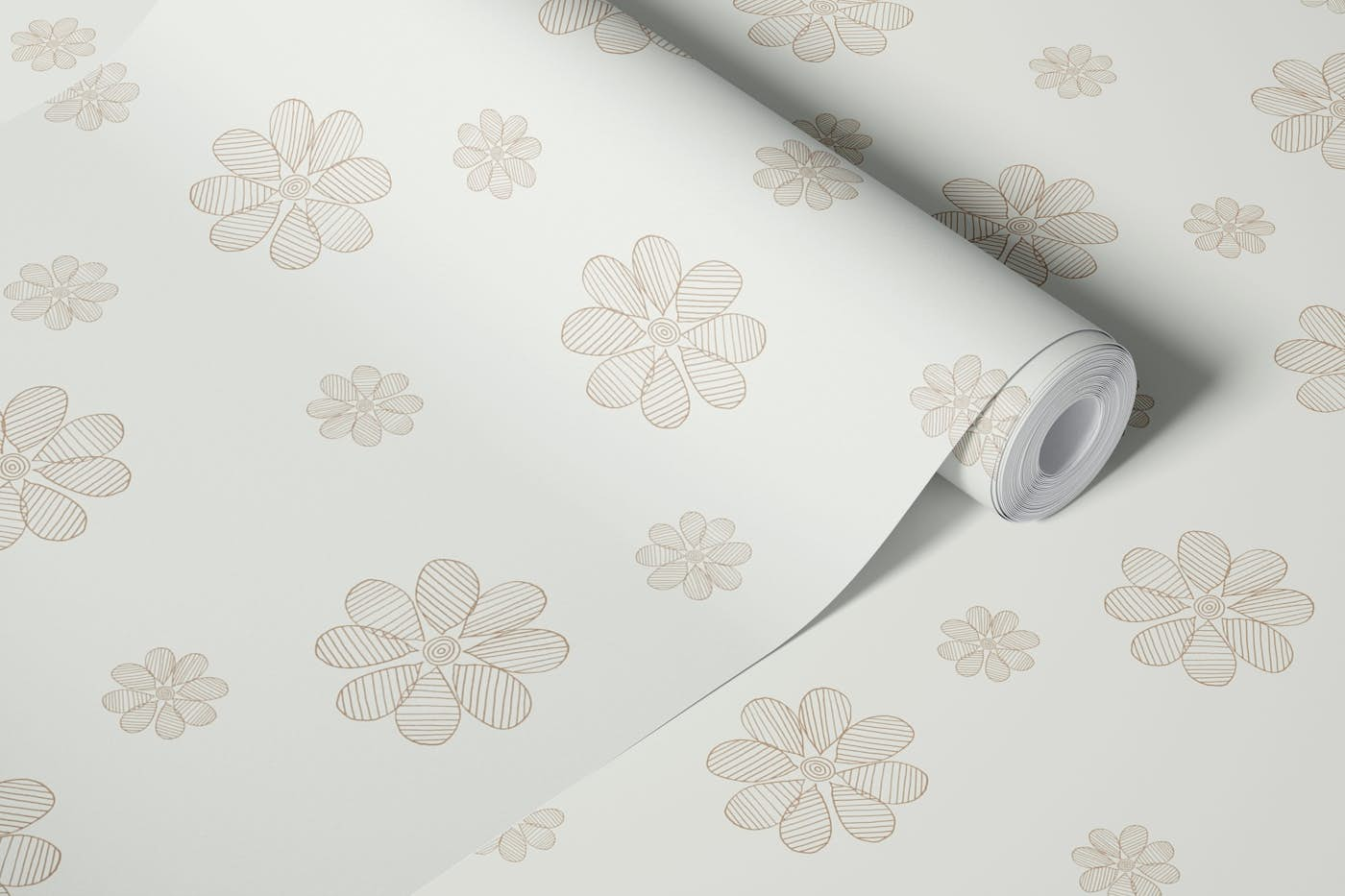 Floral Minimalism 4 Brown wallpaper roll