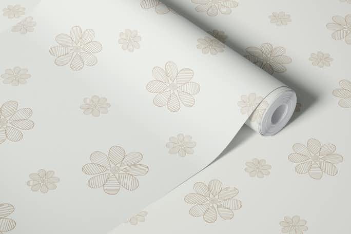 Floral Minimalism 4 Brownwallpaper roll