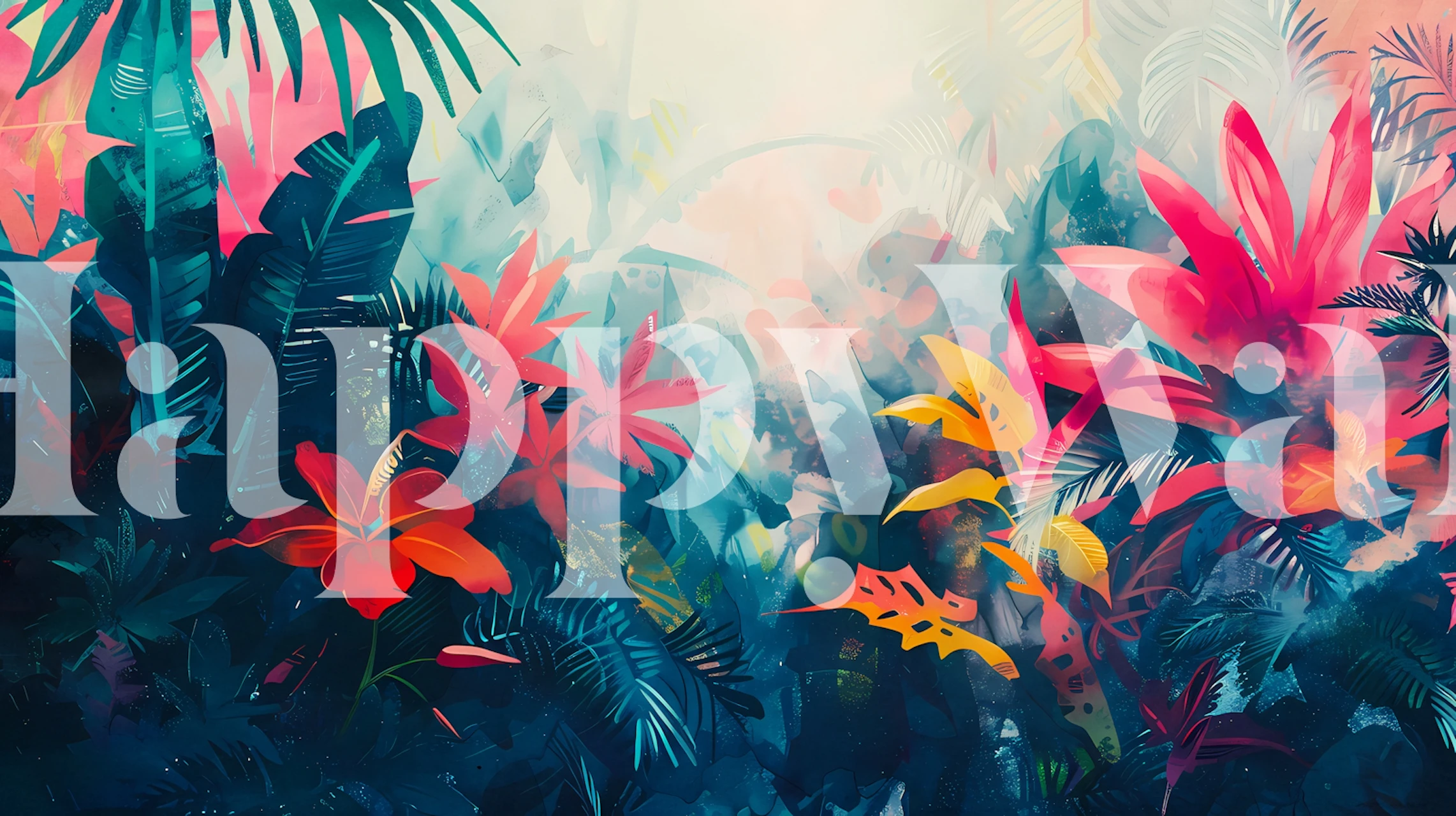 Tropical Garden 15 wallpaper in a room