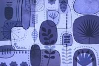 Abstract Botanical Collage Blue papiers peint