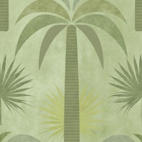 Calm Oasis Palm Tree Reverie Green papel de parede