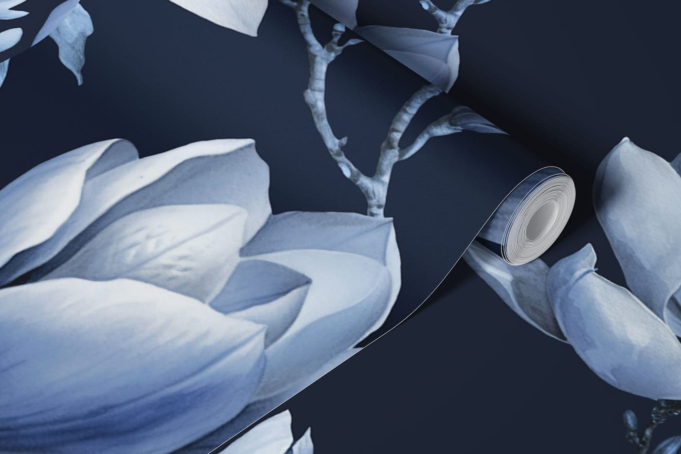 Magnolia Spring Romance Blue wallpaper roll