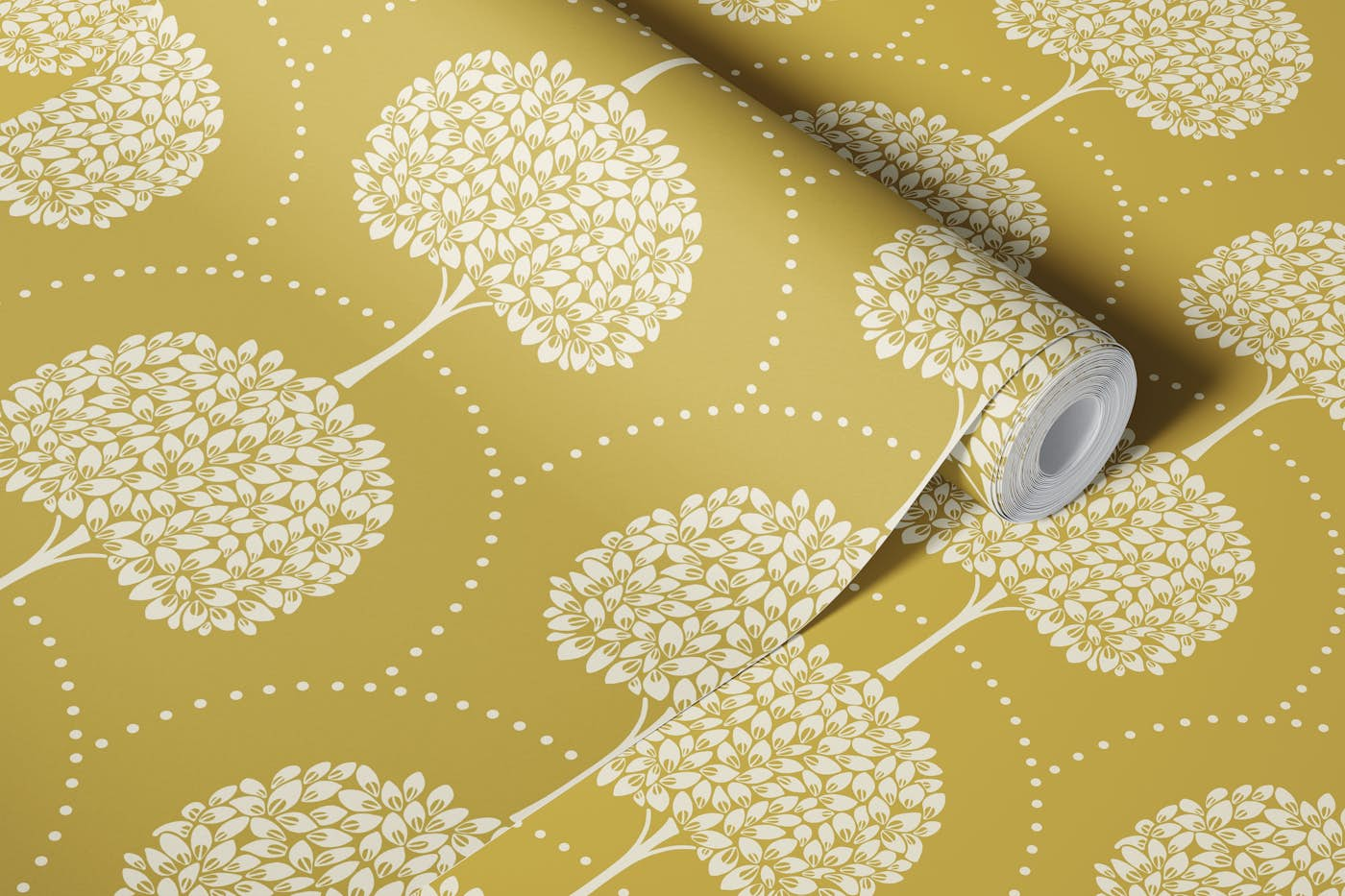 Round Forest - Yellow wallpaper roll