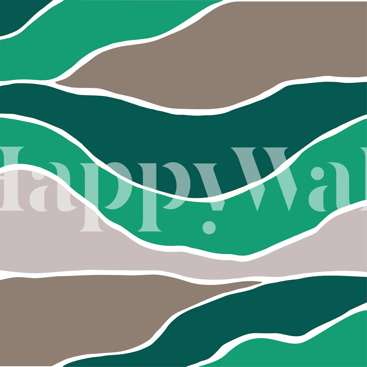 Moss green mocha art tapet i et rum