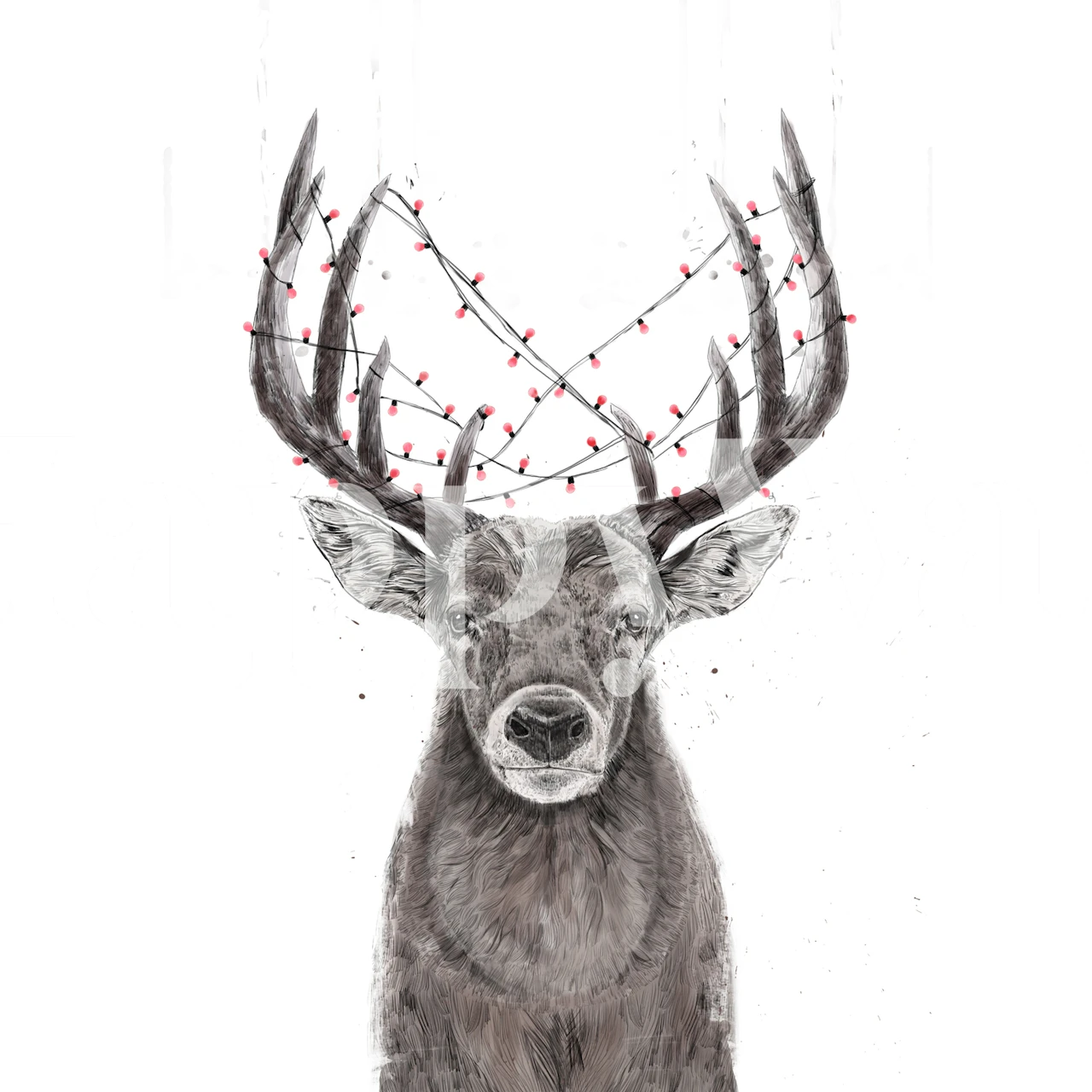 Xmas deer II wallpaper in a room