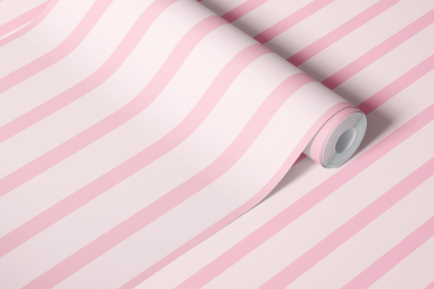 All pink stripe pattern wallpaper roll