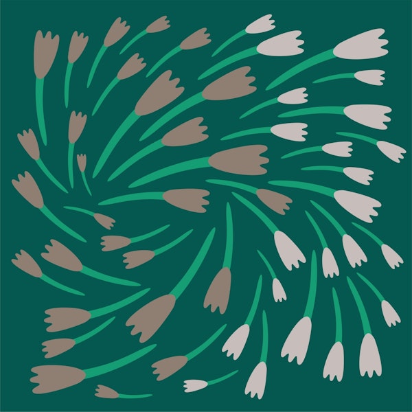 Dark green turning flowers