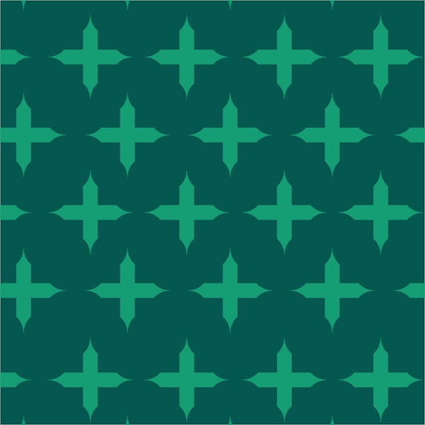 Cross pattern in moss green