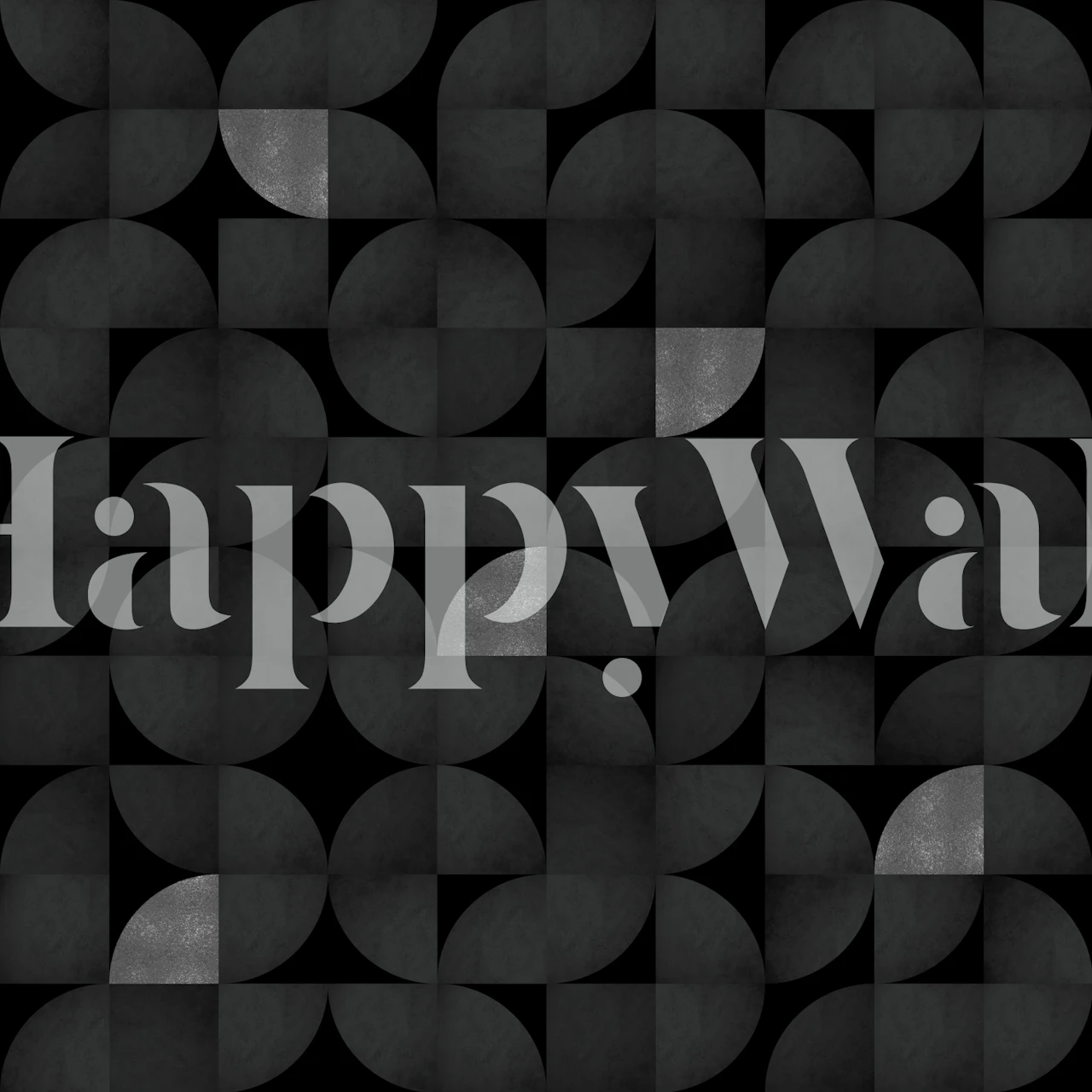 Czarno-srebrna fototapeta z motywem geometrycznym z połowy stulecia