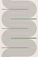 Mid Century Modern Green Black Line wallpaper