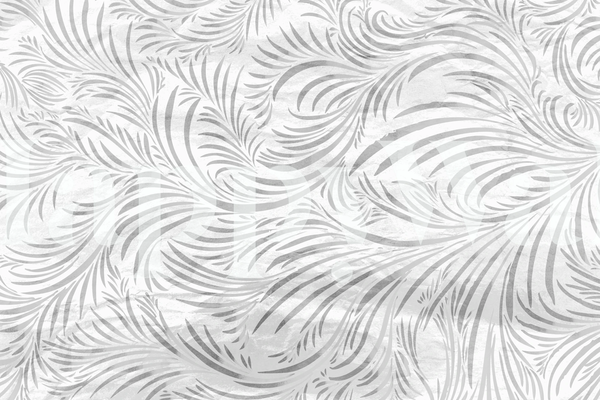 Gray leaf branches pattern on white background wallpaper