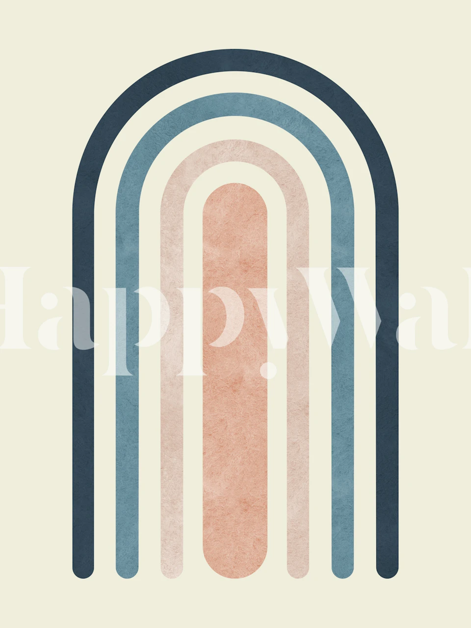 Blue and Pink Rainbow wall mural with abstract design