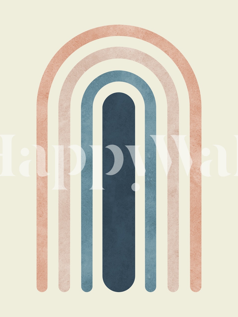 Abstract blue and pink rainbow arches wallpaper