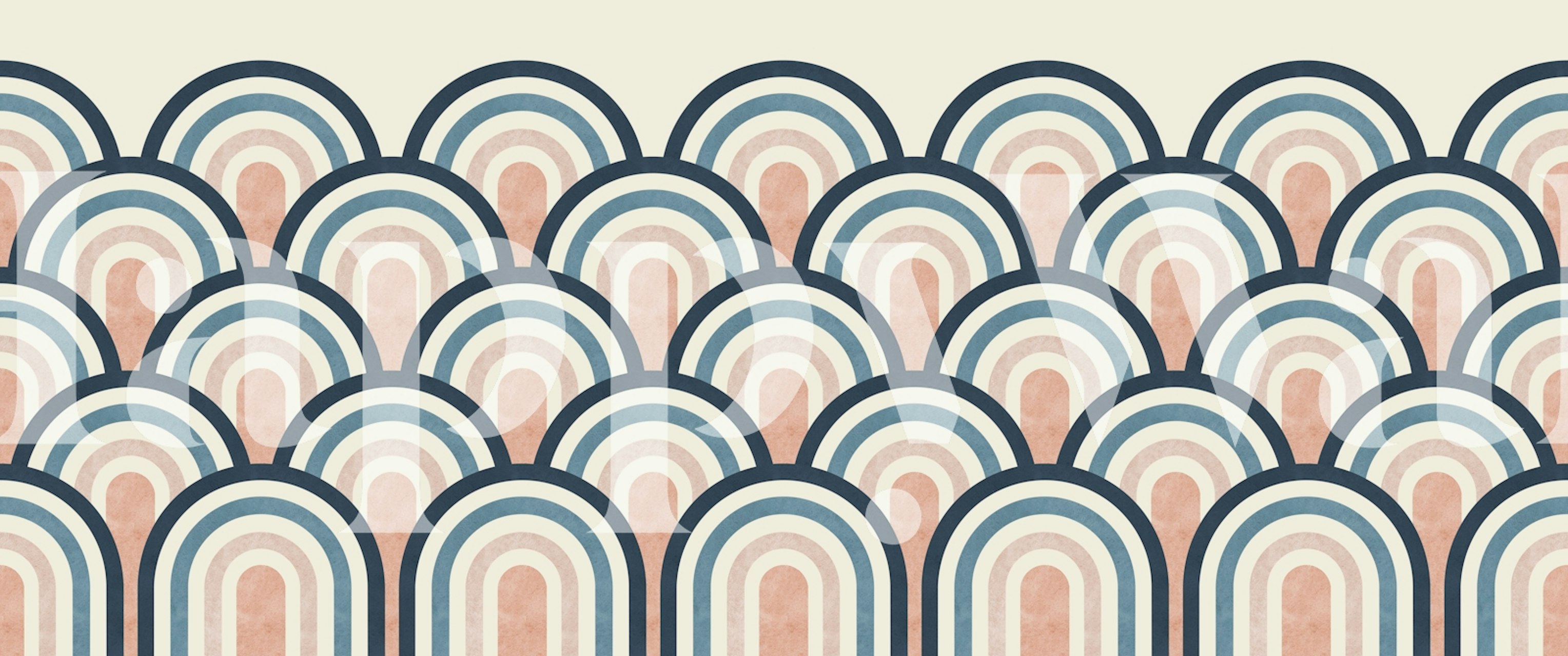 Blue and pink rainbow tapet i et rom