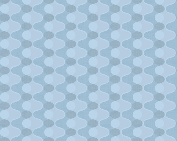 Simple Blue Mid-Century Abstract Vintage