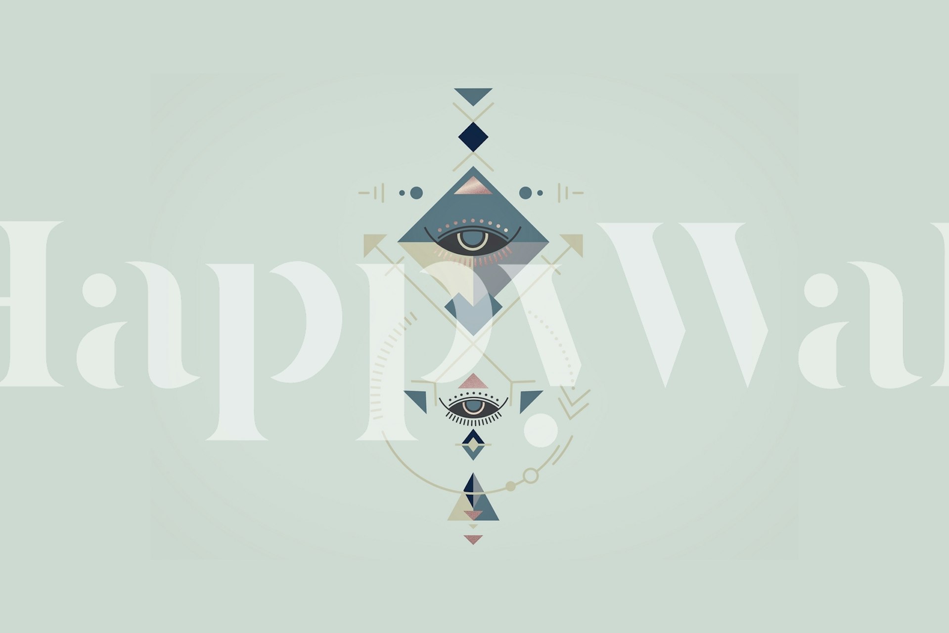 Magic Eye Sacred Geometry wallpaper in a room