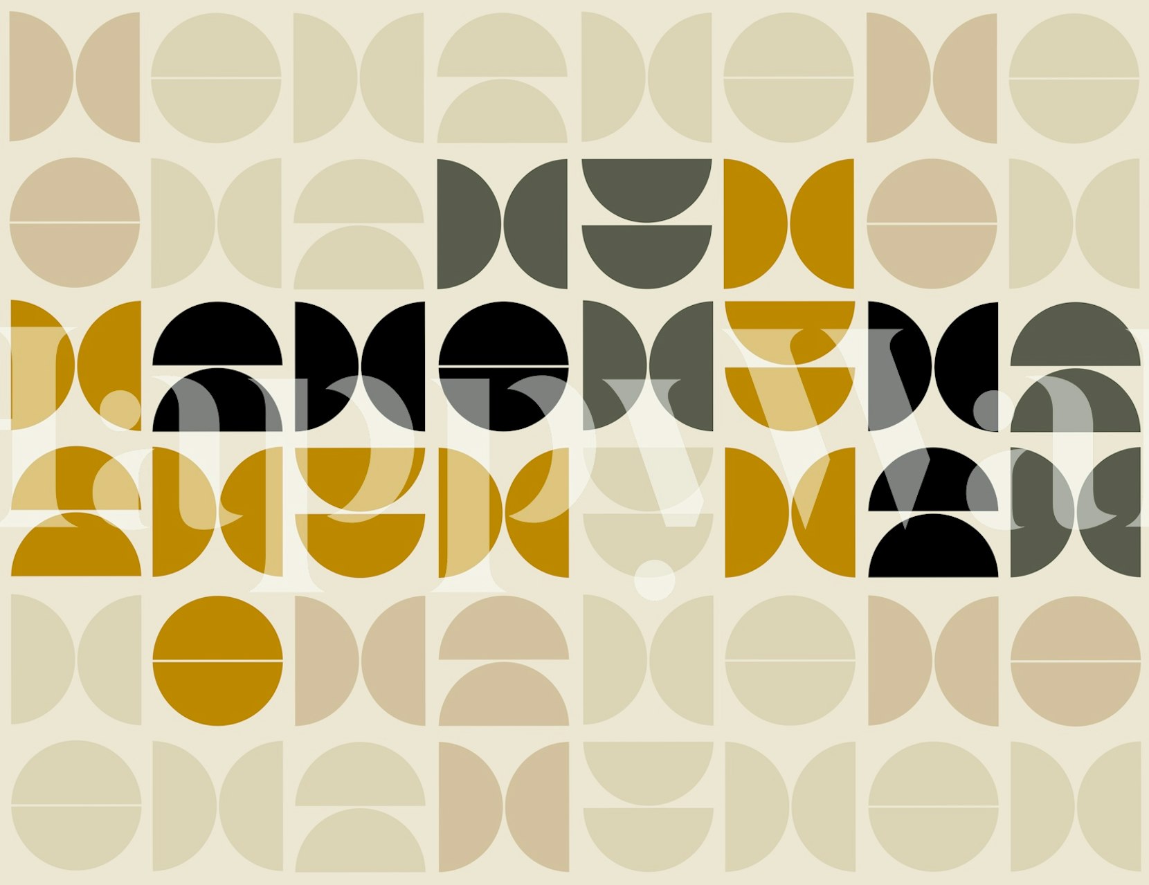 Mid-century geometric wallpaper design