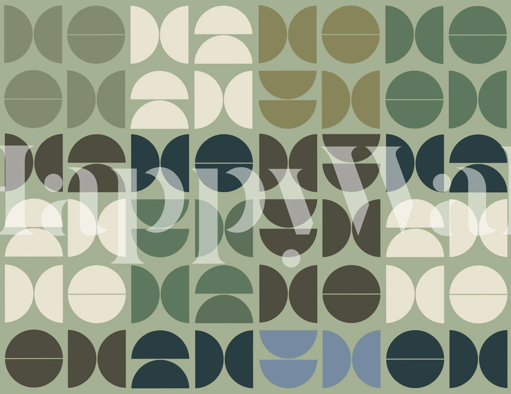 Mid-Century Semi Circles wallpaper in a room