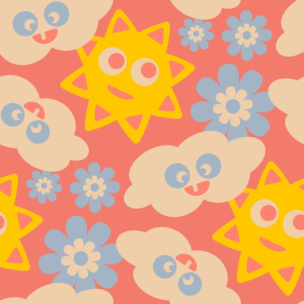 SUNNY WITH CLOUDY PERIODS Cute Kids Sun Cloud