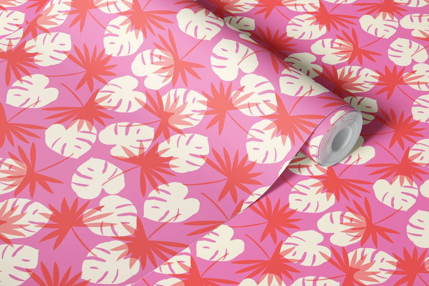 Bright Tropical leaves wallpaper roll