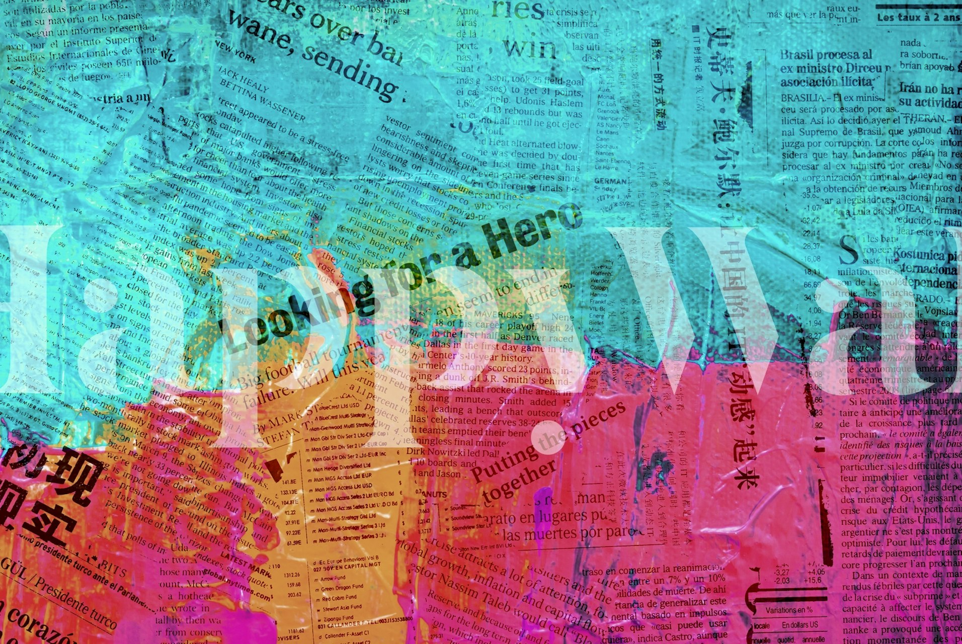 Colorful art wallpaper in a modern room