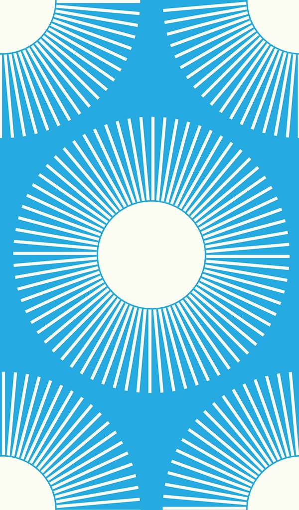 Warm spring sun in blue and off white