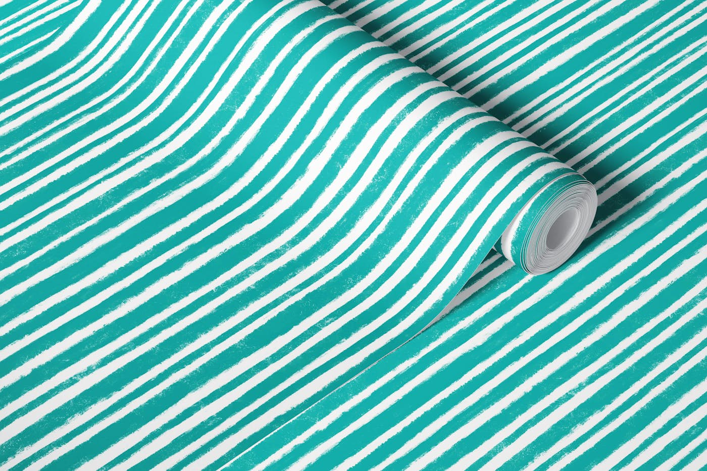 Vertical & Textured Stripes -Tiffany Blue wallpaper roll