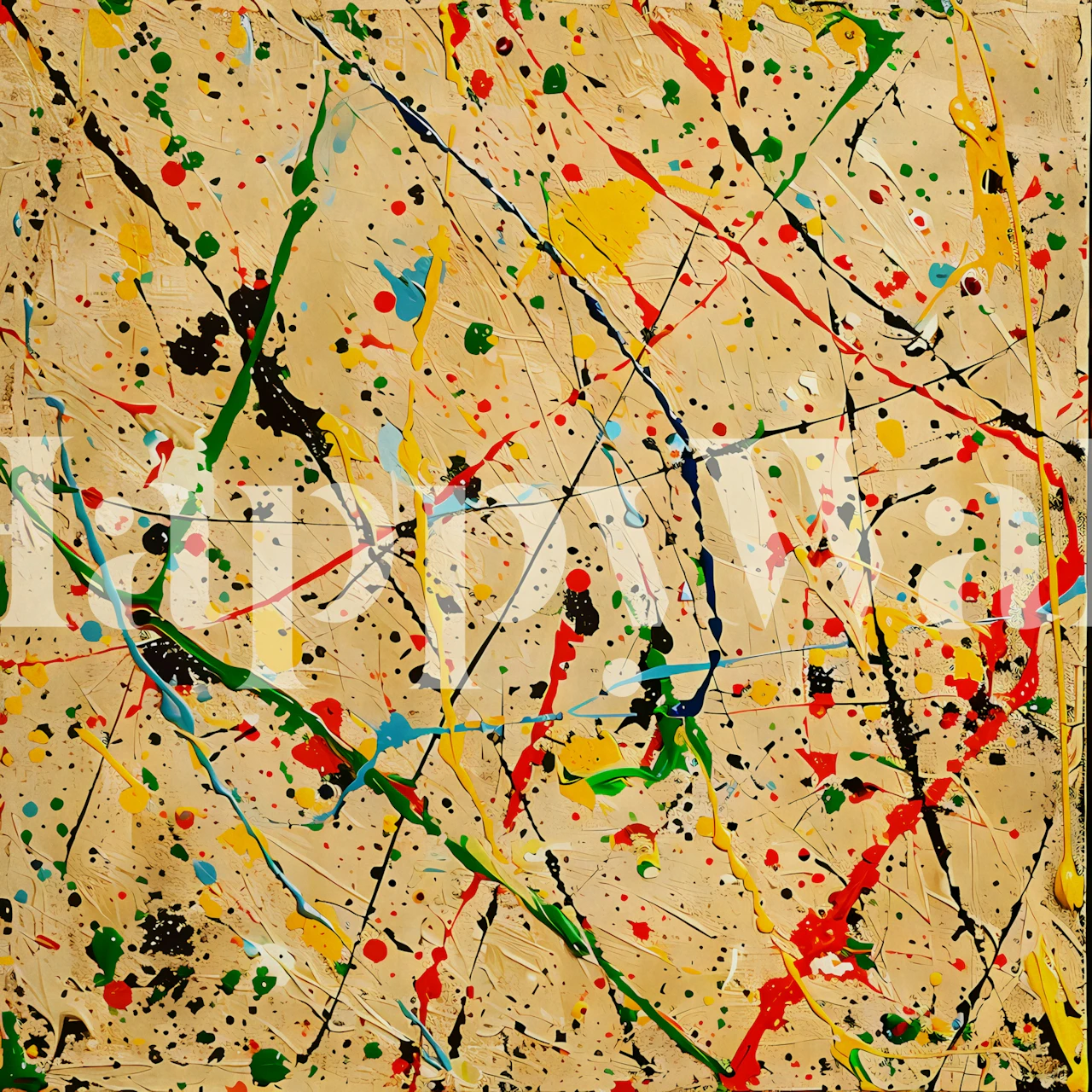 Papier peint abstrait d'inspiration expressionniste avec des éclaboussures de peinture colorées