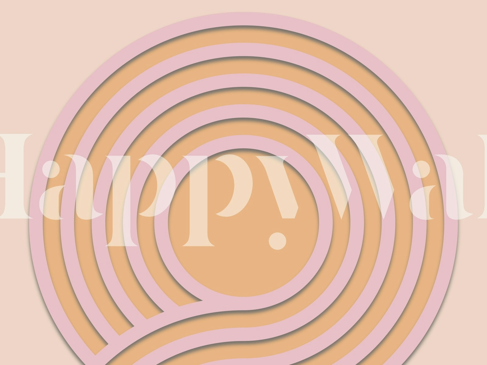 Geometric concentric circles in pink and orange wallpaper