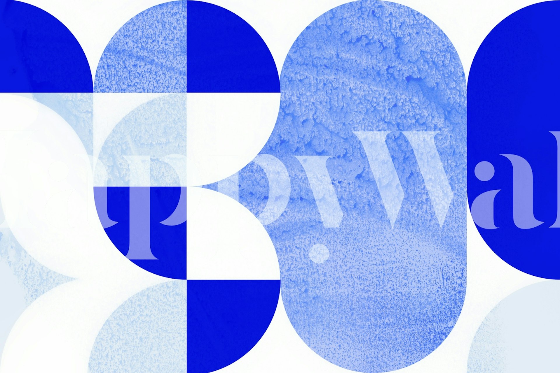 Tapeta Mid Century Modern Bauhaus Cutout Geo v místnosti