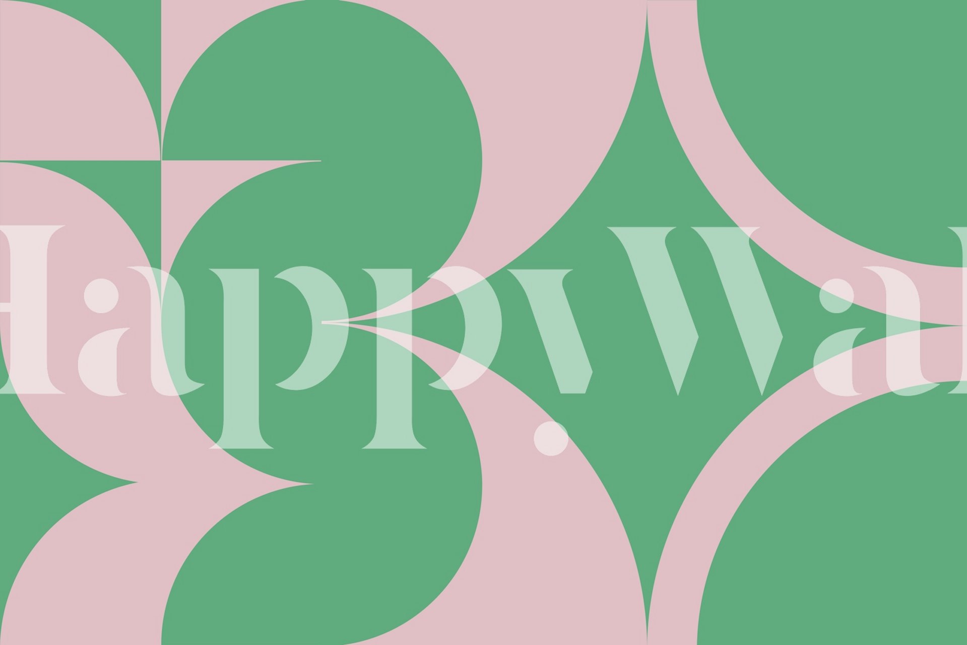 Fototapeta Zelená a růžová moderní geometrický vzor z poloviny století