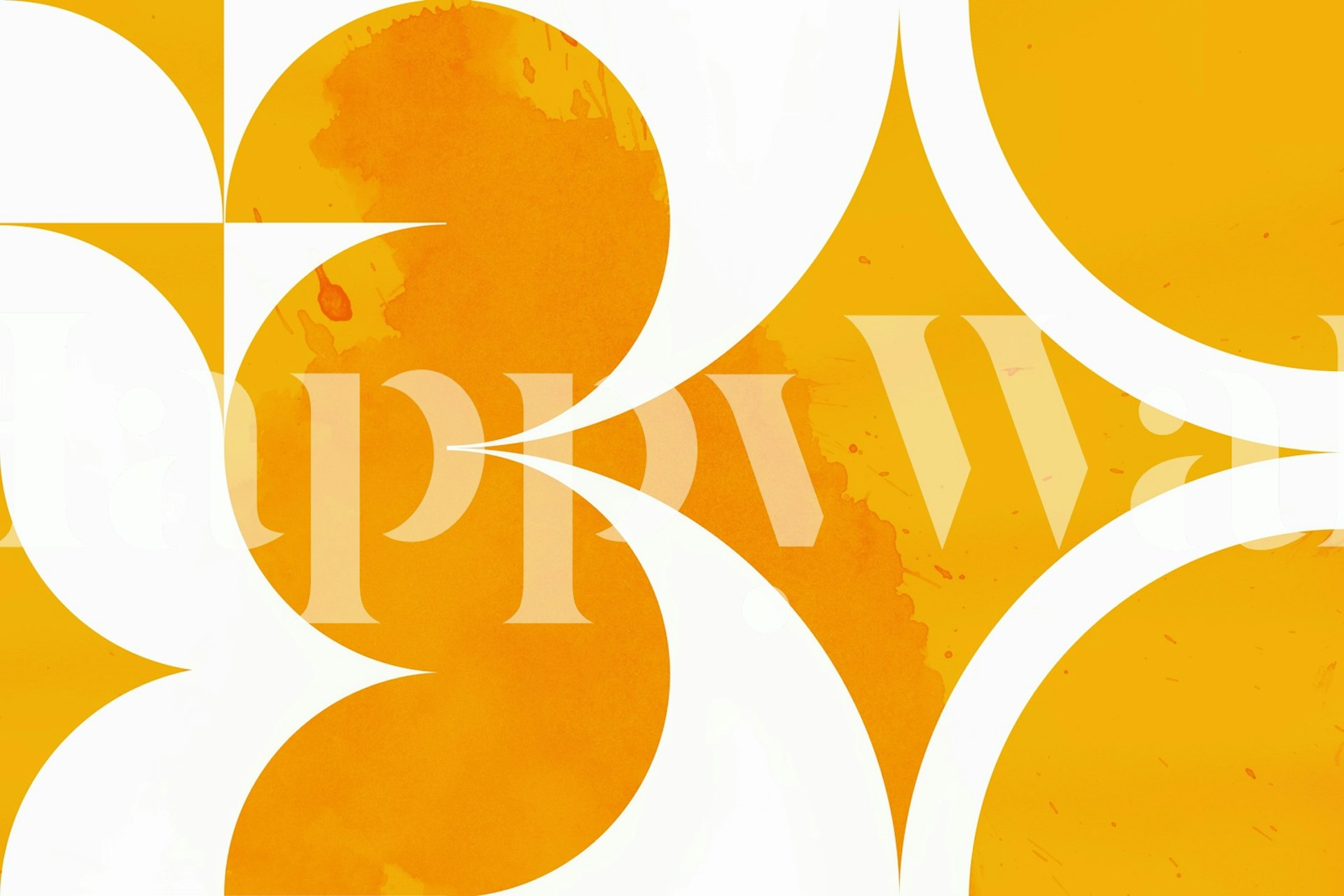 Yellow geometric shapes with white accents wallpaper