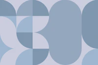 Mid Century Modern Bauhaus Blue Cutout Geo tapete