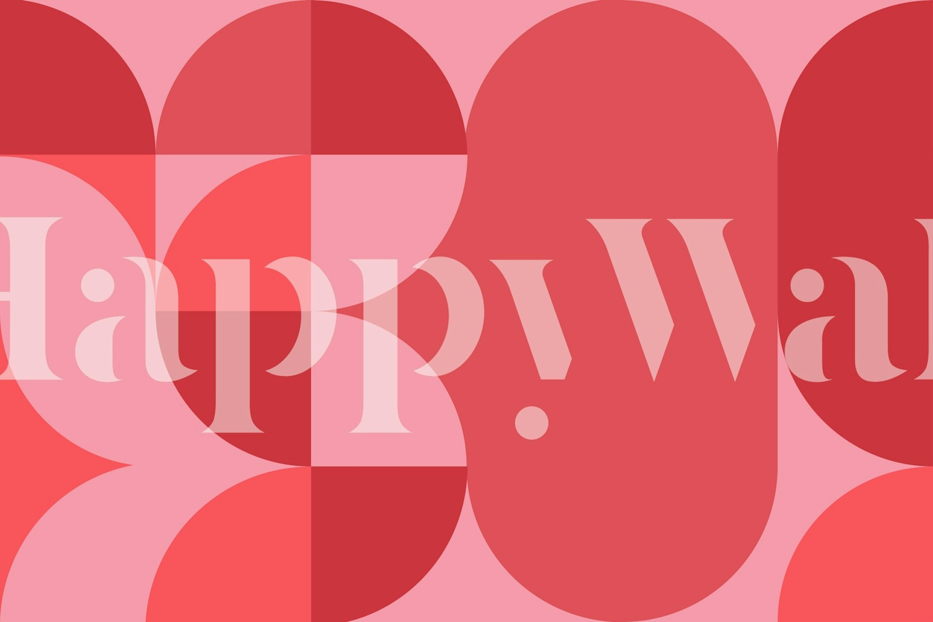 Geometric shapes in coral, pink, and red tones wallpaper