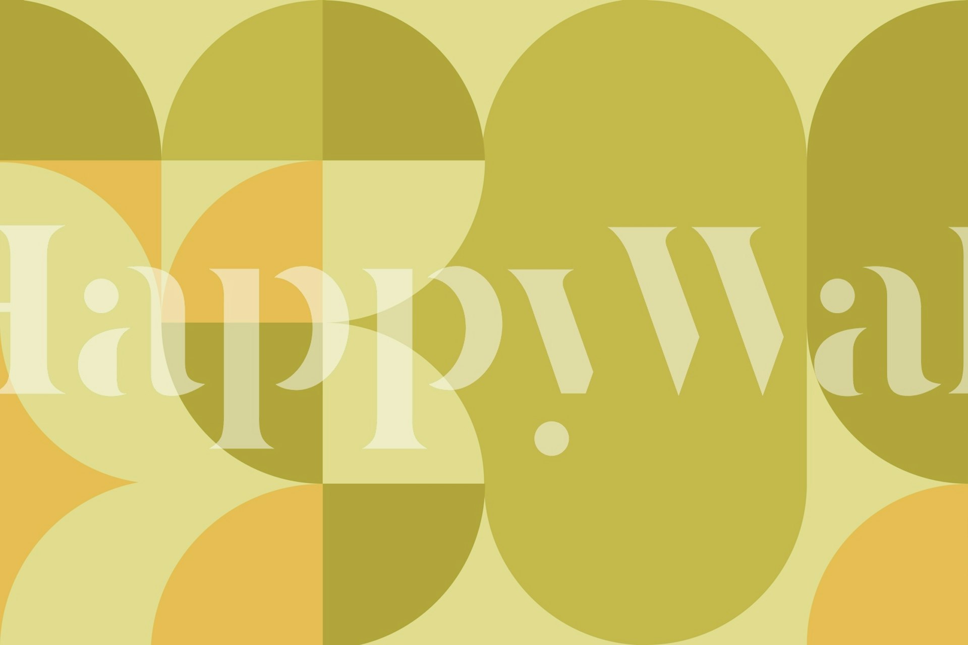 Carta da parati con motivi geometrici in stile Bauhaus moderno della metà del secolo nei toni del verde lime e della terra.