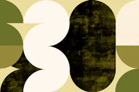 Mid Century Modern Bauhaus Cutout Geo Lime tapete