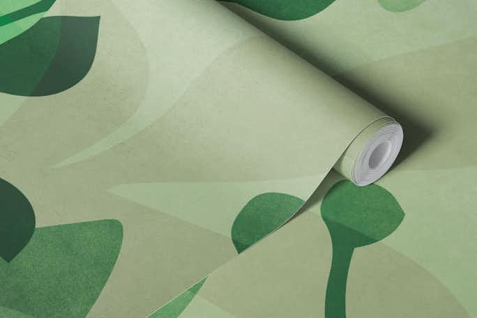 Tropical Leaf Layers Greenwallpaper roll